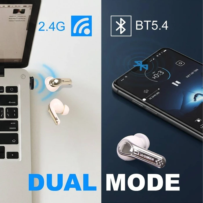 Bluetooth Handsfree Sonic Gear Dual Mode 2.4G/Bt5.4 Superior 4Mics Anc/Enc Xp2 Obsidian