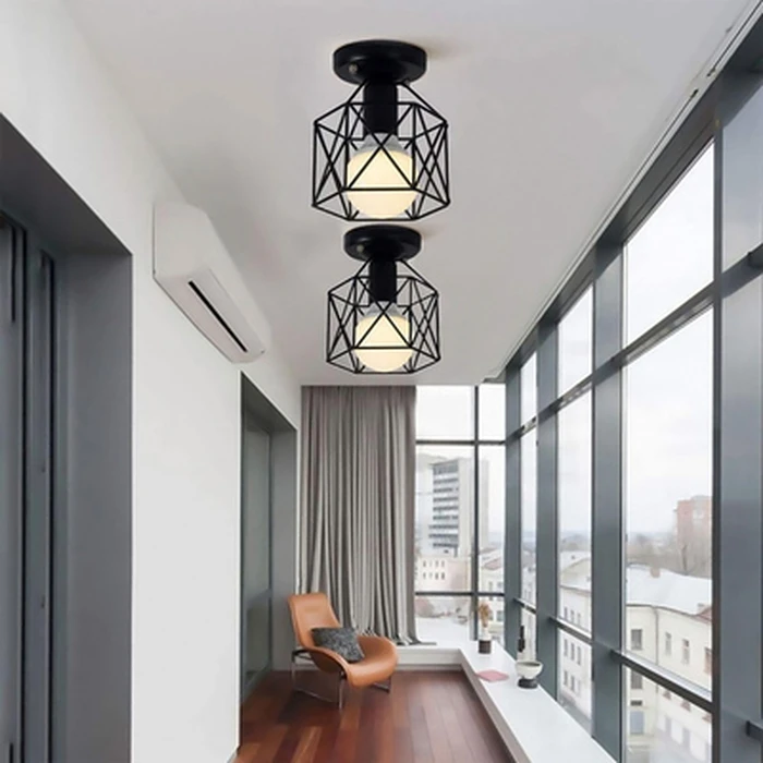 Φωτιστικό Οροφής Powertech HLL-0001, E27, Φ14, μεταλλικό, μαύρο