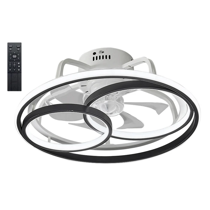 Ανεμιστήρας Οροφής Powertech HLL-0108 με LED φως, 50W, Φ50x21cm, Μαύρος