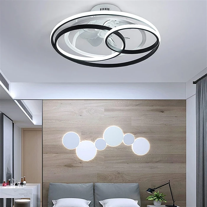 Ανεμιστήρας Οροφής Powertech HLL-0108 με LED φως, 50W, Φ50x21cm, Μαύρος