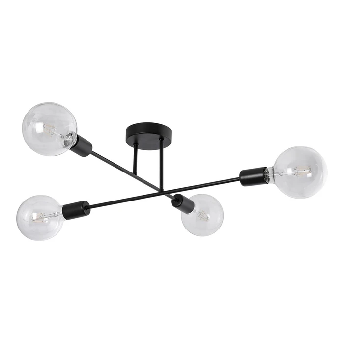 Φωτιστικό Οροφής Powertech HLL-0149, 4X E27, Μεταλλικό, Μαύρο