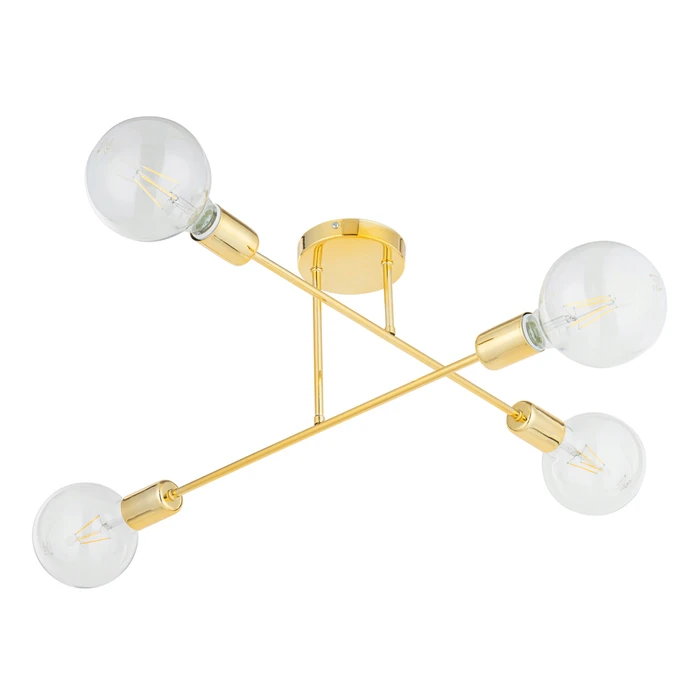 Φωτιστικό Οροφής Powertech HLL-0150, 4X E27, Μεταλλικό, Χρυσό