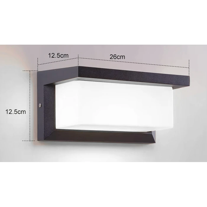 Φωτιστικό Τοίχου LED Powertech Hll-0165, 12W, 4000K, 960Lm, Ip65, Μεταλλικό, Μαύρο
