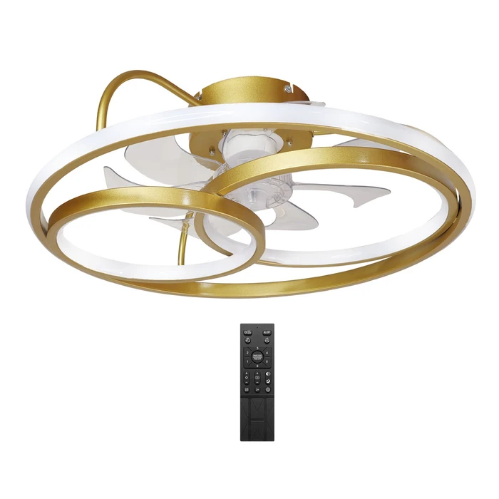 Ανεμιστήρας Οροφής Powertech Smart HLL-0178 με LED φως, 50W, Φ50x21cm, χρυσός