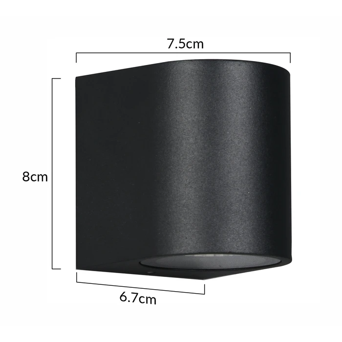 Φωτιστικό Τοίχου Powertech Hll-0187 για Gu10 Λάμπα, Μεταλλικό, IP65, Μαύρο