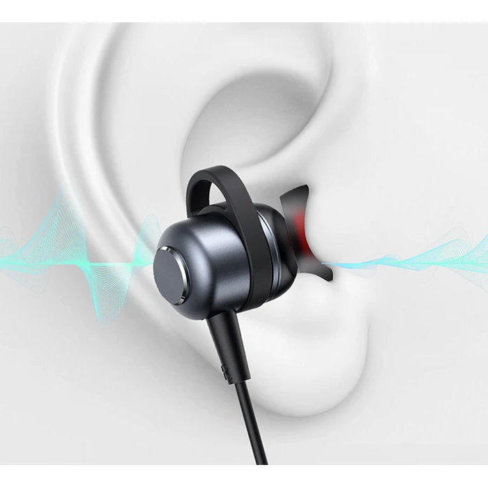 USAMS Earphones with Microphone US-SJ758 USB-C Metal 1.2m Grey