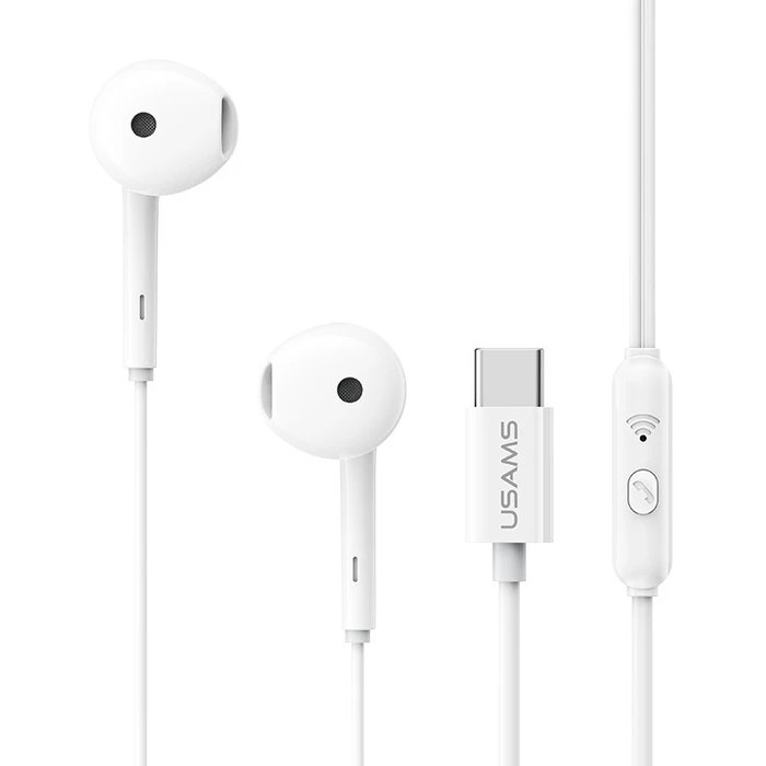 Usams Ep-50 In-ear Handsfree Ακουστικά με Βύσμα USB-C Λευκό