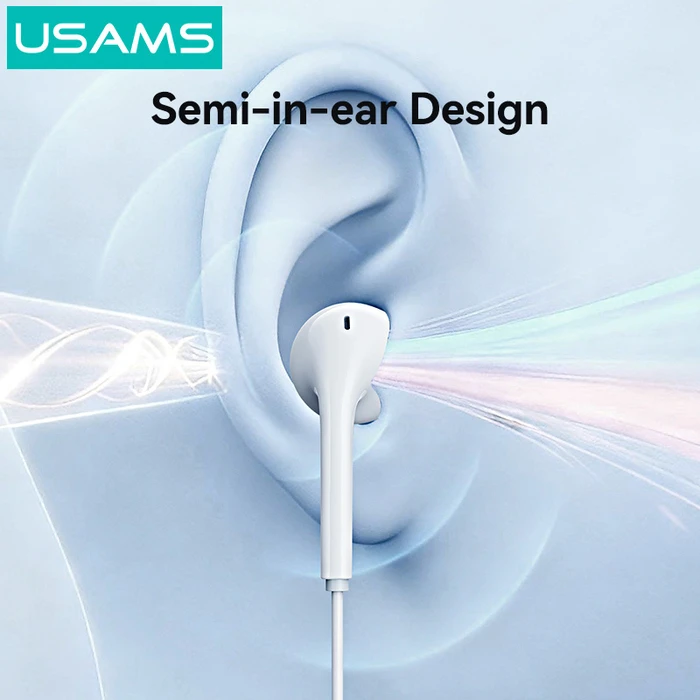 Usams Ep-50 In-ear Handsfree Ακουστικά με Βύσμα USB-C Λευκό