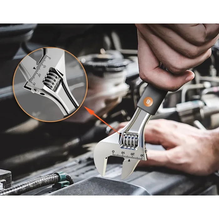 Γαλλικό Κλειδί Deli HT1508C, ρυθμιζόμενο 0-30mm, 200mm