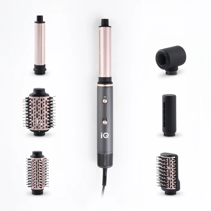 Hair Styling Tool IQ HD-1279 Airstyler 7 in 1 Ceramic Electric Brush with Air and Rotating Head 1300W