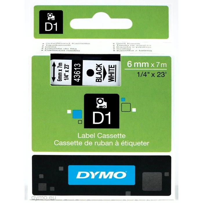 Ταινία Ετικετογράφου DYMO D1 Standard - Black on White - 6mm label-making tape
