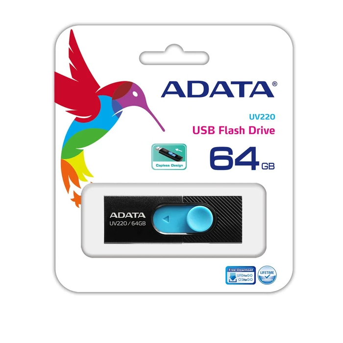 USB Flash 64GB Adata UV220 AUV220-64G-RBKBL USB 2.0 Black