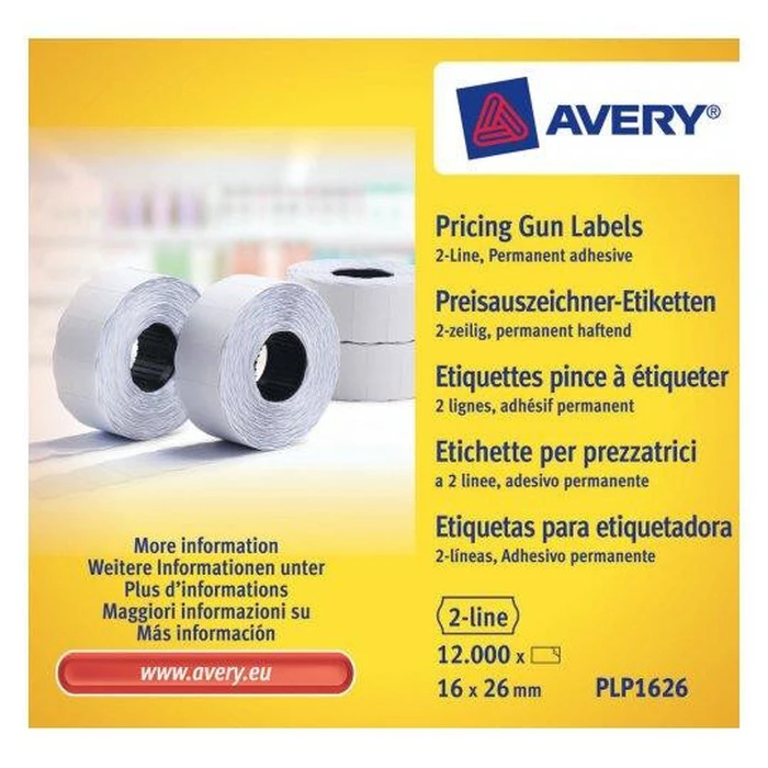 Αυτοκόλλητες Ετικέτες Avery PLP1626 self-adhesive label White Price tag Permanent 12000 pc(s)