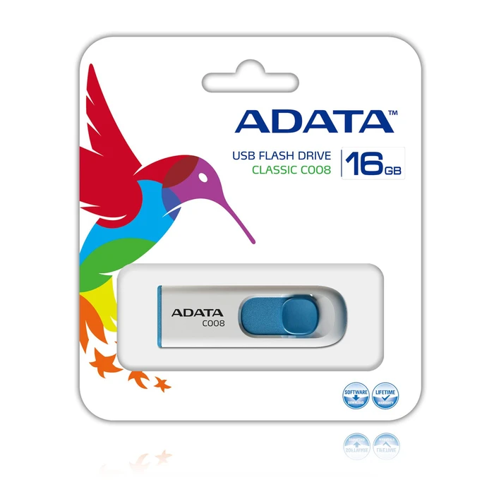USB flash 16GB Adata C008 AC008-16G-RWE USB 2.0 White
