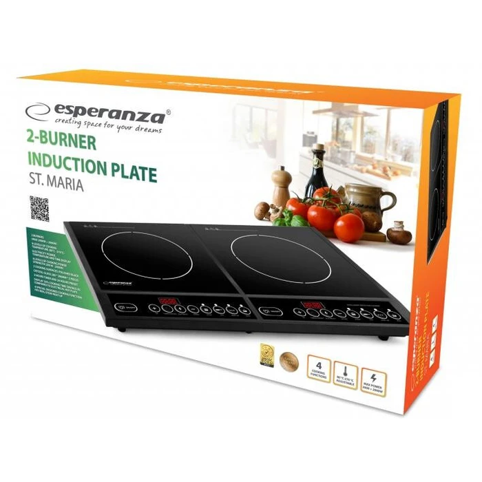 Ηλεκτρική Εστία Esperanza EKH008 hob Black Countertop Zone induction hob 2 zone(s)