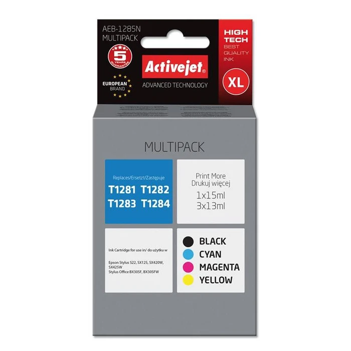 Μελάνι Συμβατό Activejet για Epson T1285 Multipack