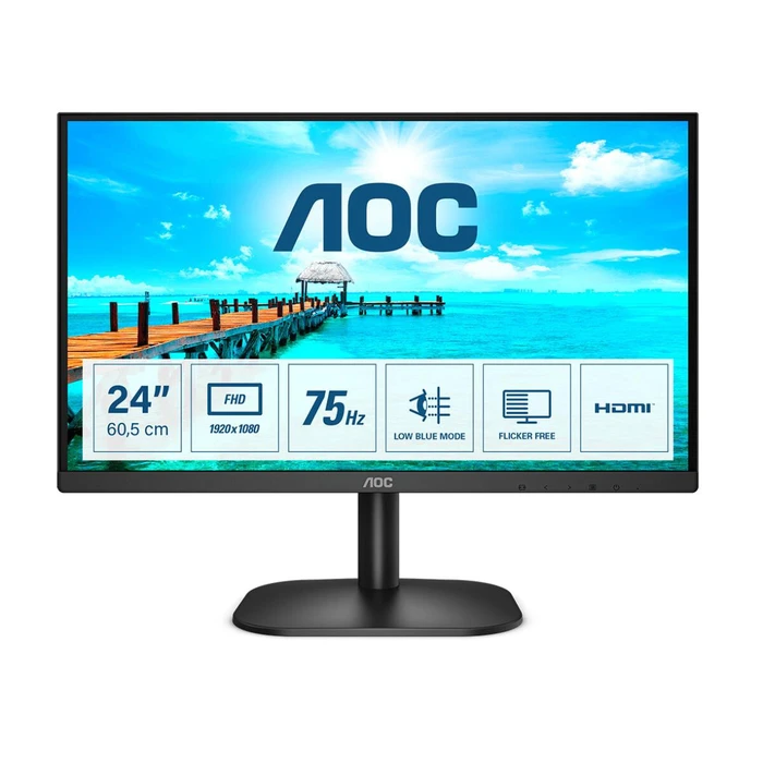 Monitor 23.8" AOC Basic-line 24B2XHM2 1920 x 1080 Full HD LCD Black