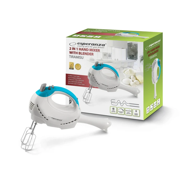 Μπλέντερ Χειρός Esperanza TIRAMISU EKM010 300W White