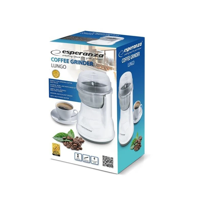 Μηχανή Κοπής Καφέ Esperanza Lungo EKC002W 160W White