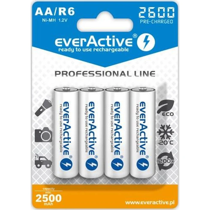 Επαναφορτιζόμενη Μπαταρία EverActive Professional line EVHRL6-2600 2600mAh