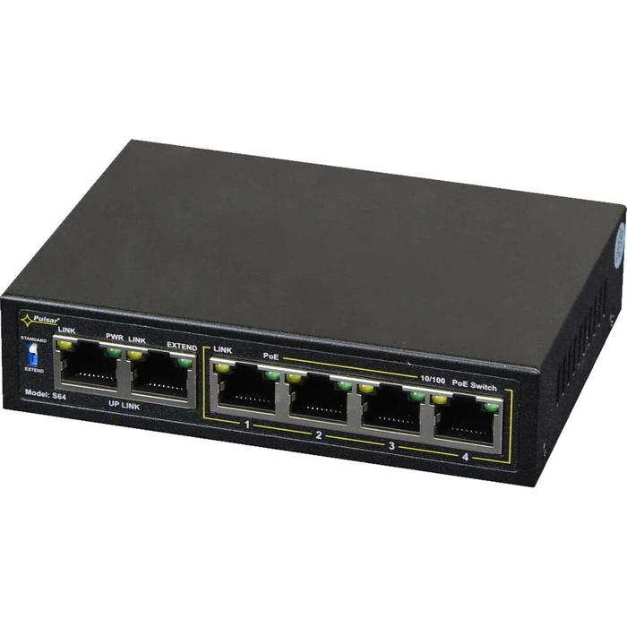 Network Switch PoE Pulsar S64 6x 10/100Mbps