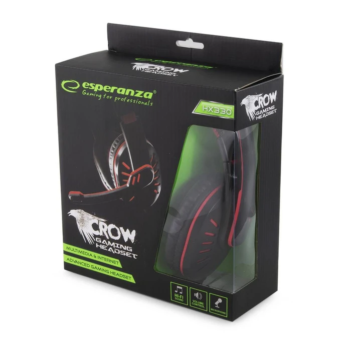 Gaming Headset Esperanza CROW EGH330G black and Green