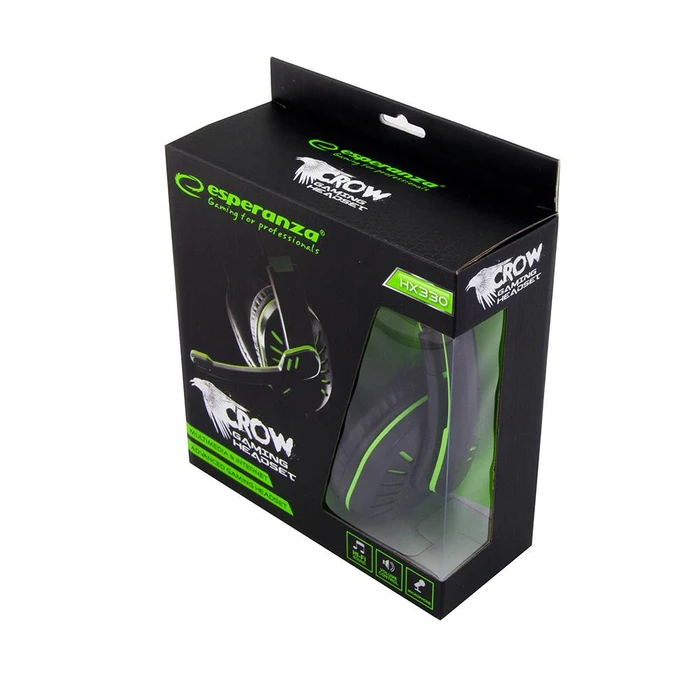Gaming Headset Esperanza CROW EGH330G black and Green