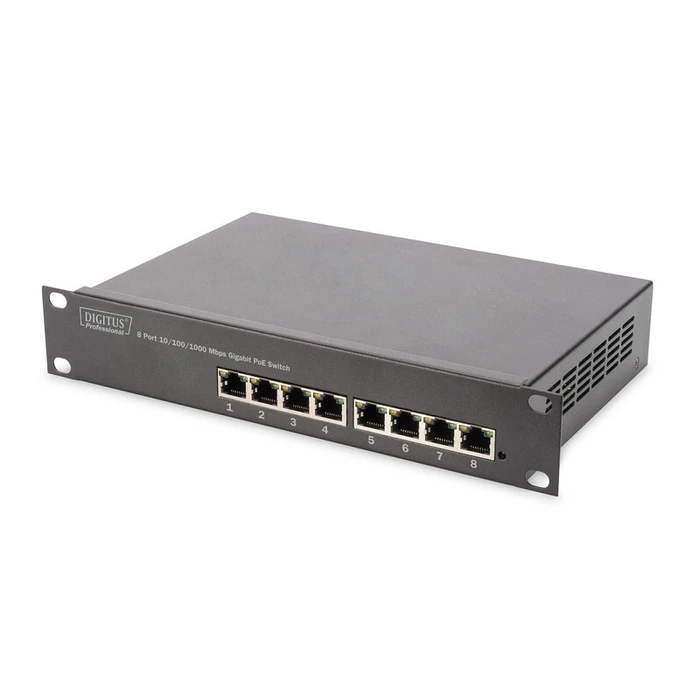 Network Switch 8 Port Digitus RJ45 GE PoE 10"