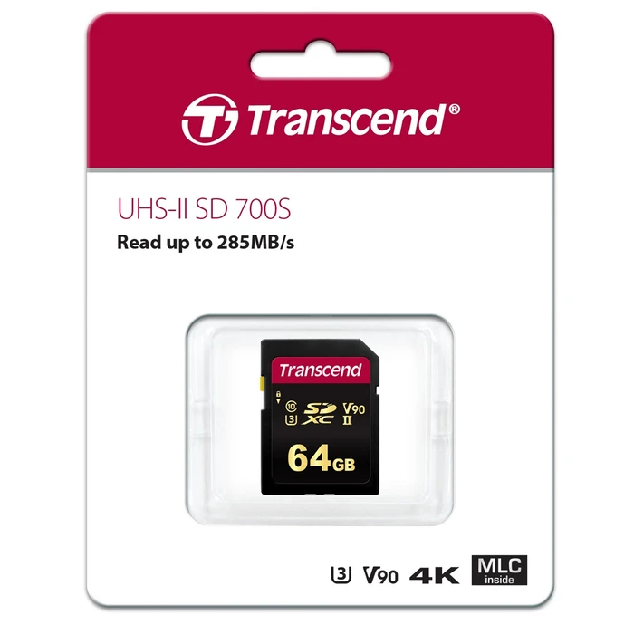 Κάρτα Μνήμης SDXC 64GB Transcend700S Class 10 UHS-II U3 V90