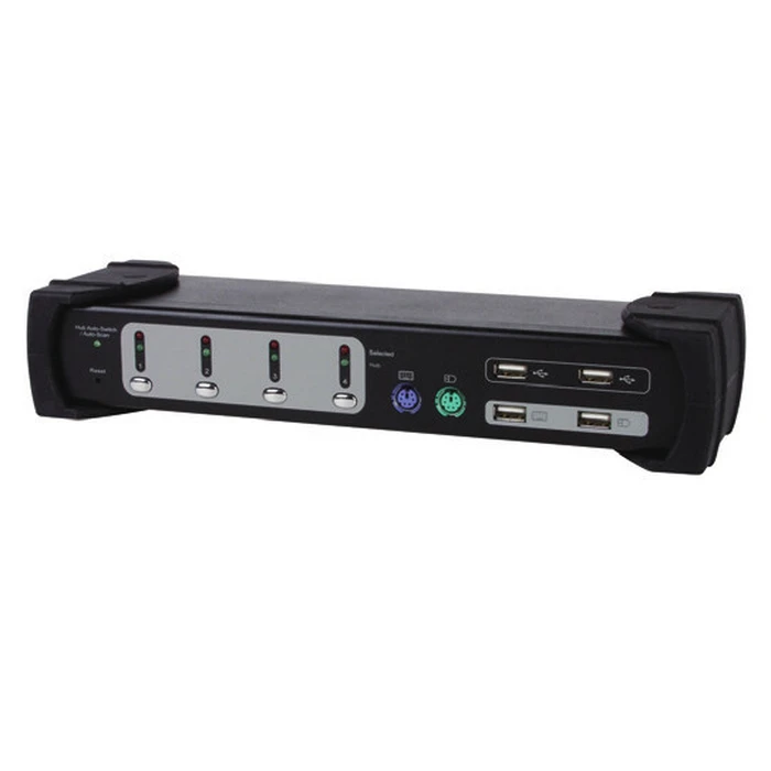 KVM Switch Equip Switch 4x USB/PS2 Dual Monitor Black