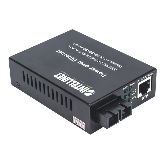 Network Switch Intellinet Gigabit PoE + Medienkonverter SC Singlemode 20km