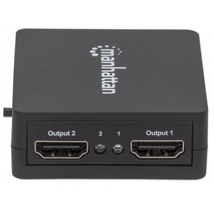 Splitter Manhattan 1080p 2-Port HDMI Strom USB Black