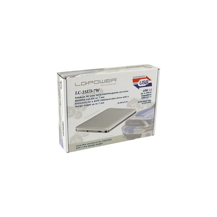 Θήκη Για Σκληρούς Δίσκους 2,5 Sata USB3 LC-Power white 7mm