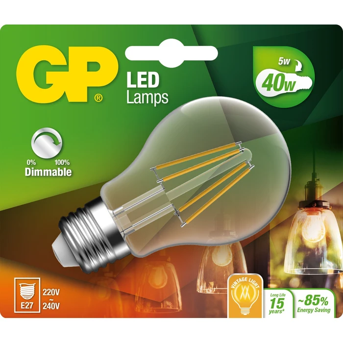Λάμπα LED GP Lighting Filament Classic E27 4W (40W) 470 lm