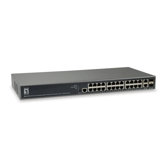 Network Switch 24-port LevelOne GE GEP-2682 2xGSFP 370W PoE