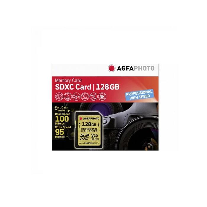 Κάρτα Μνήμης SDXC 128GB AgfaPhoto UHS I Professional High Speed U3 V30