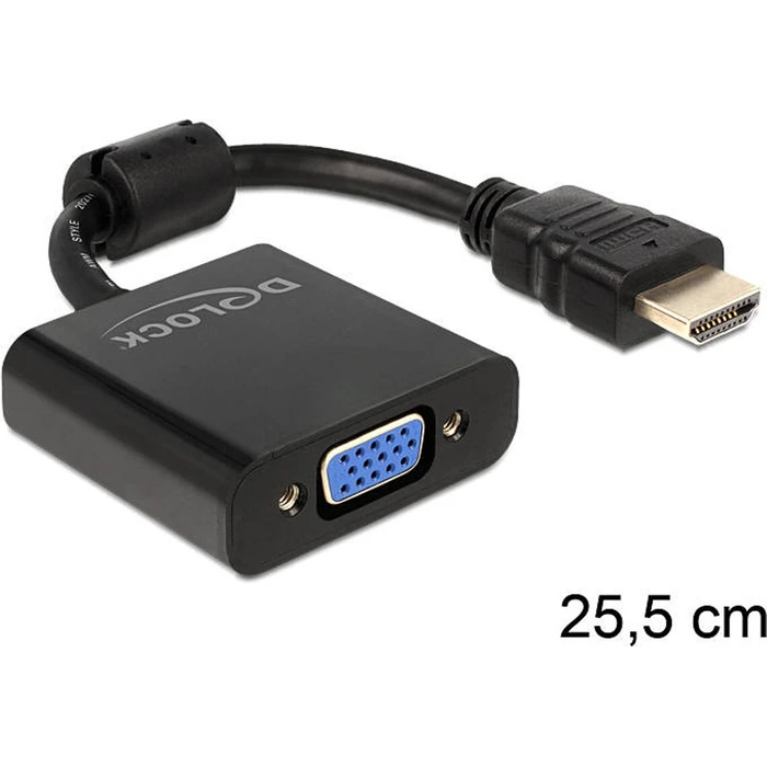 Αντάπτορας Delock HDMI to VGA M/F Black 25.5cm