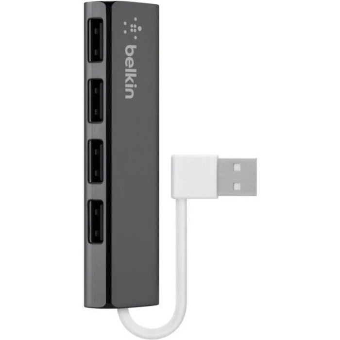 USB Hub Belkin Ultra Flat 4-Port Slim Travel-Hub Passiv Black F4U042BT