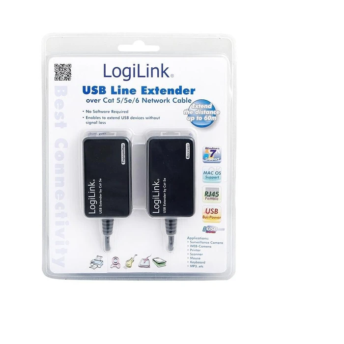 Αντάπτορας USB  LogiLink Extender by CAT-5/6 Kabel bis zu 60 Meter