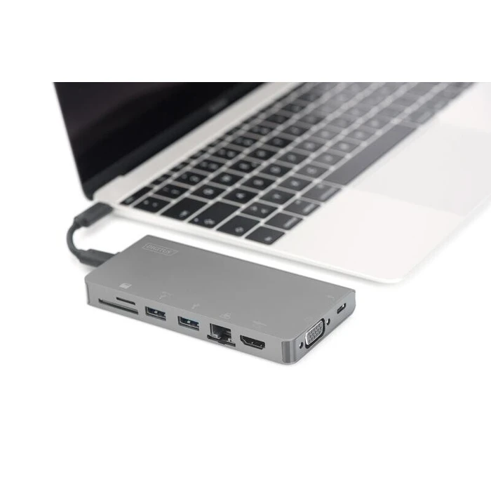 Docking Station Digitus USB3.0/C 8Port Travel 4K Grey