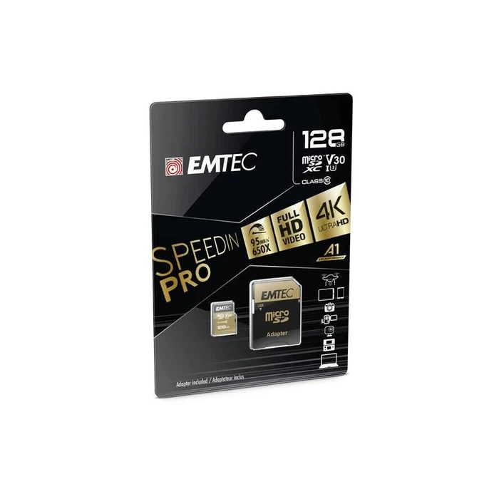 Κάρτα Μνήμης microSDXC 128GB Emtec CL10 Speedin V30 A1 4K