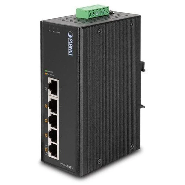 Network Switch Planet 5-Port Industrial Ethernet w/ 4 PoE (-40~75
