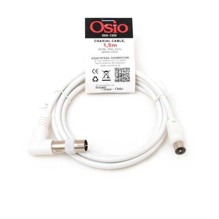 Καλώδιο Κεραίας Osio OSK-1320 male to female 1.5m (no adapter)