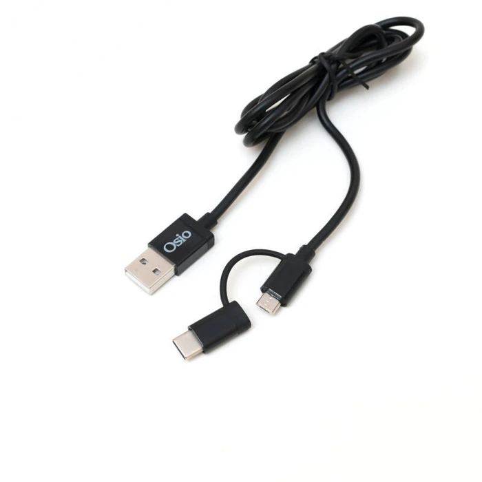 Καλώδιο Osio OTU-495B USB male to micro USB & TYPE C 1m