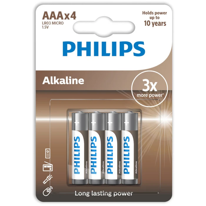 Αλκαλικές Μπαταρίες Philips LR03A4B/10 4τμχ AAA