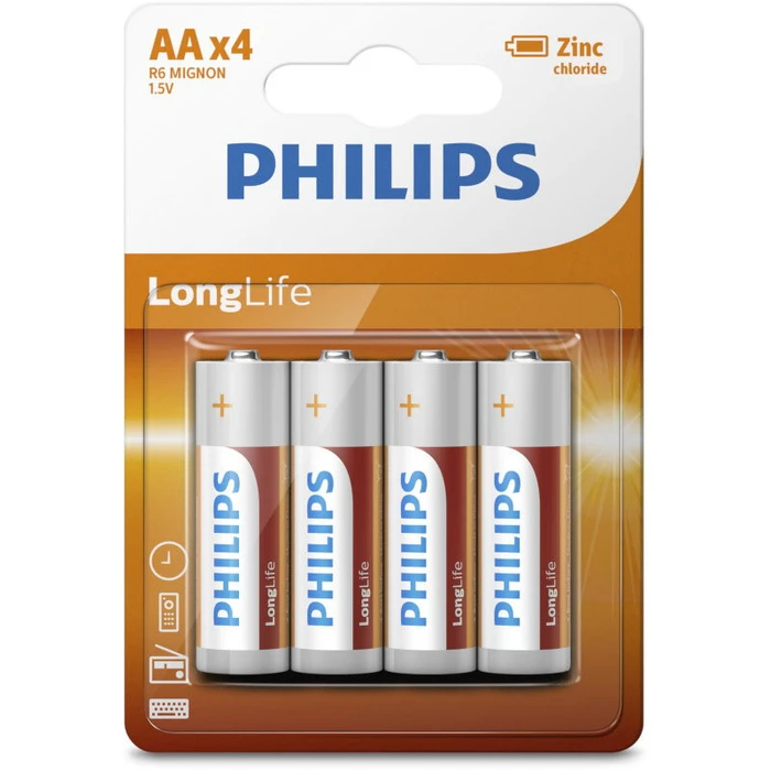 Μπαταρία Philips R6L4B/10 Zinc-Chloride 4 τμχ AA
