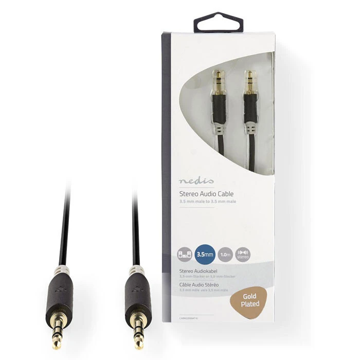 Καλώδιο Ήχου Nedis 3.5mm Stereo Αρσ. - Αρσ. 1m Σε Ανθρακί Χρώμα