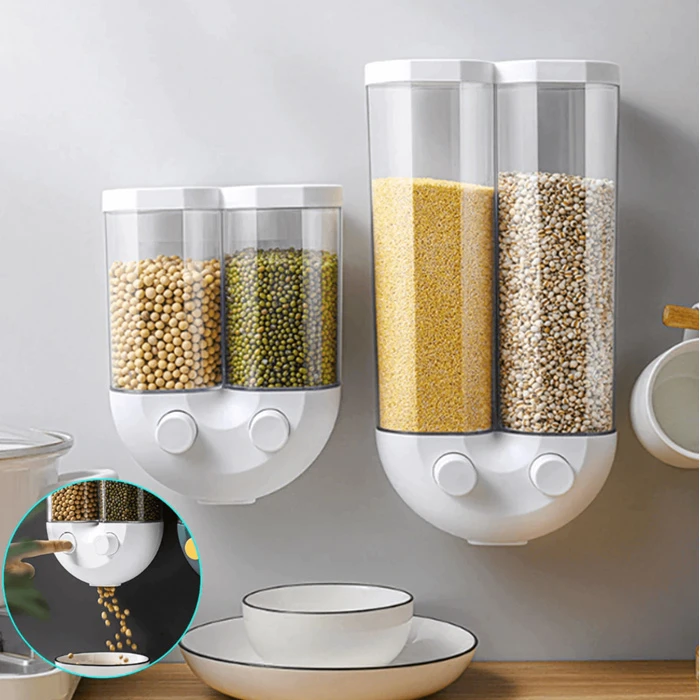 Διανεμητής Δημητριακών HUH-0049, με επιτοίχια Βάση, 1300ml, λευκός