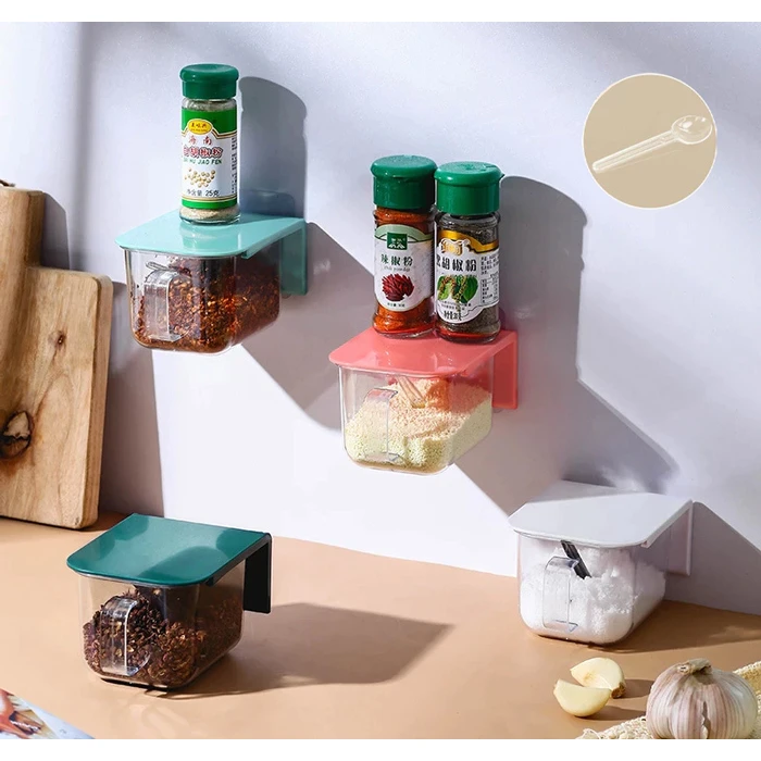 Δοχείο Αποθήκευσης Μπαχαρικών HUH-0053, με κουταλάκι, 420ml, γαλάζιο