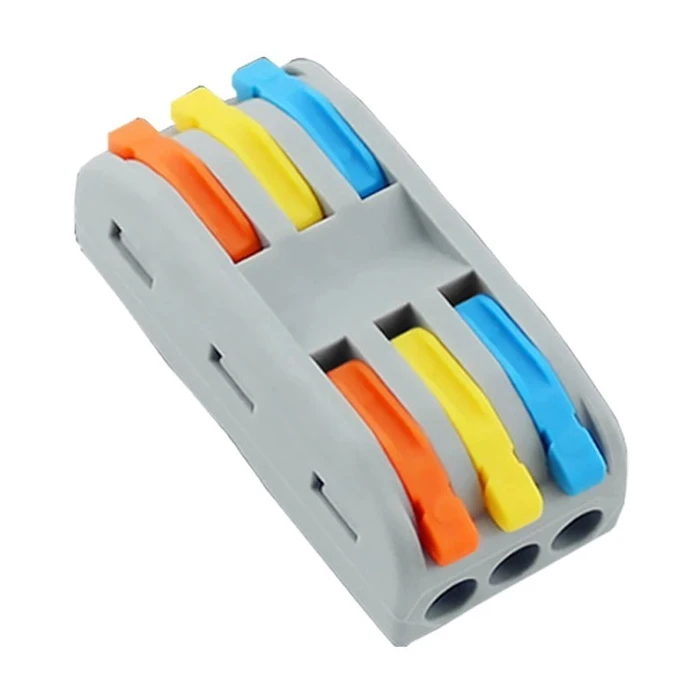 Κλέμα Powertech σύνδεσης καλωδίων HUH-0091, 3 θέσεων, 0.08mm-4mm², 10τμχ